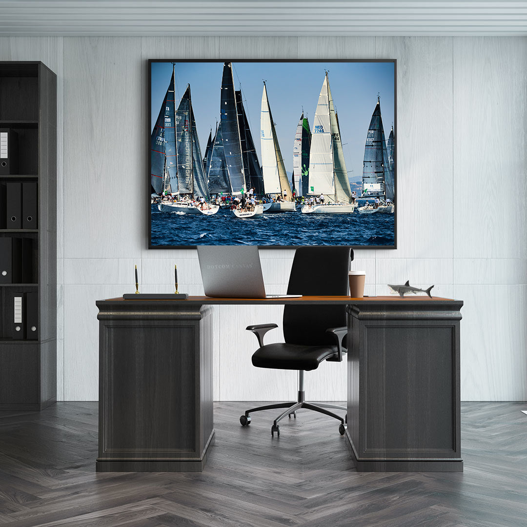 Tablou Canvas - Competiții Sportive pe Apă cu Bărci