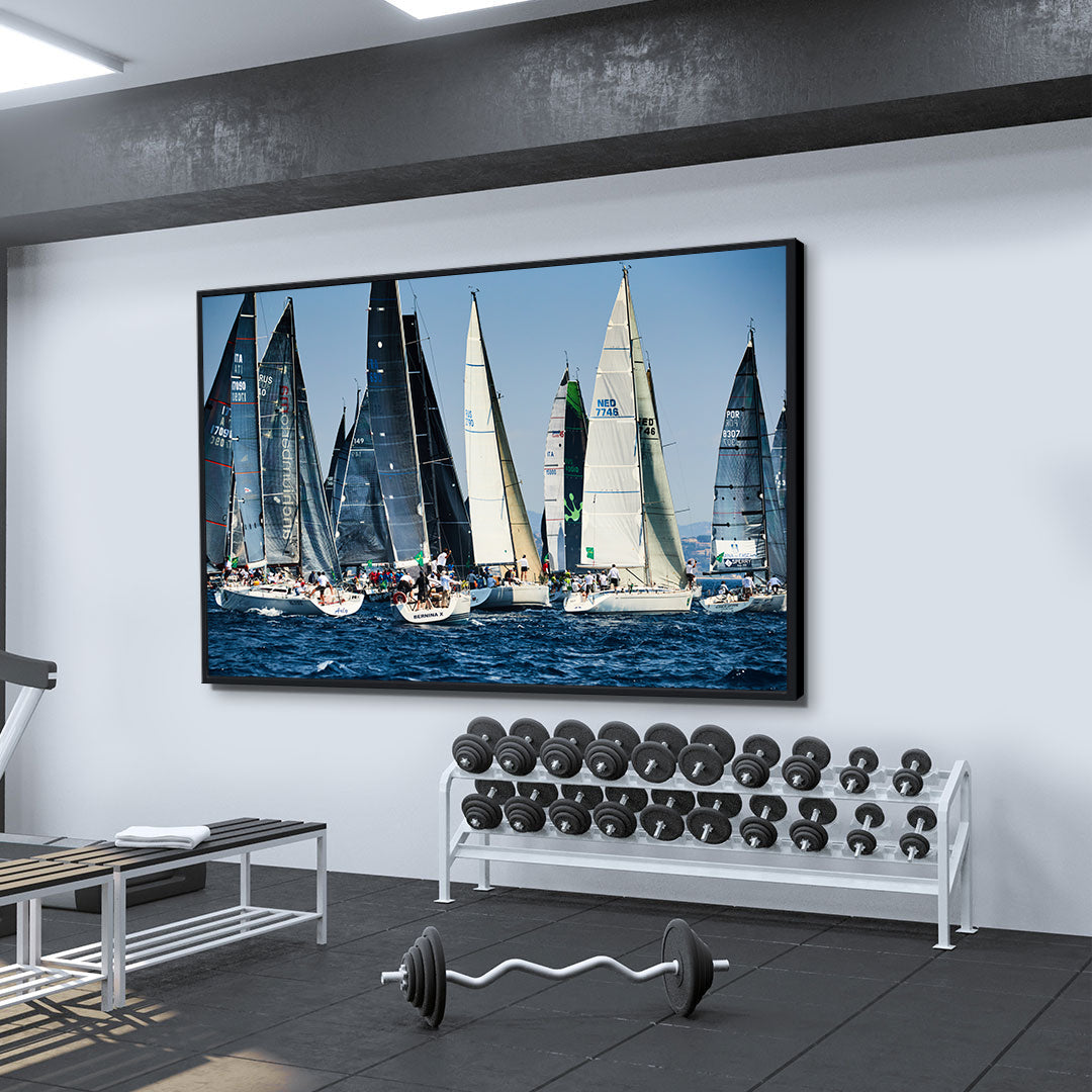 Tablou Canvas - Competiții Sportive pe Apă cu Bărci