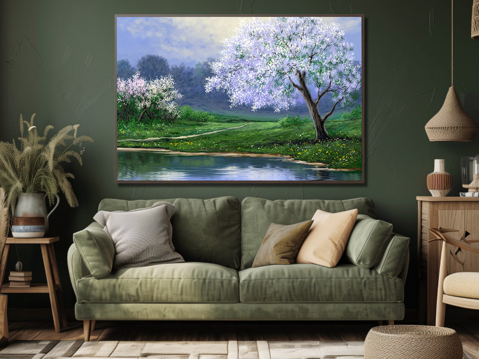 Tablou Canvas - Copac cu Flori Violete