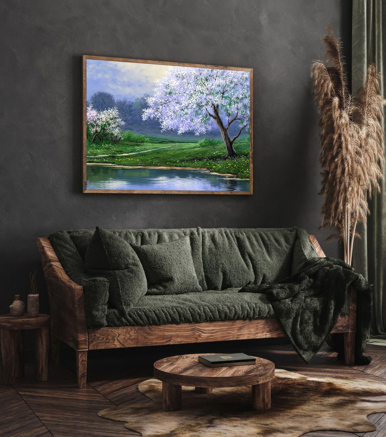 Tablou Canvas - Copac cu Flori Violete