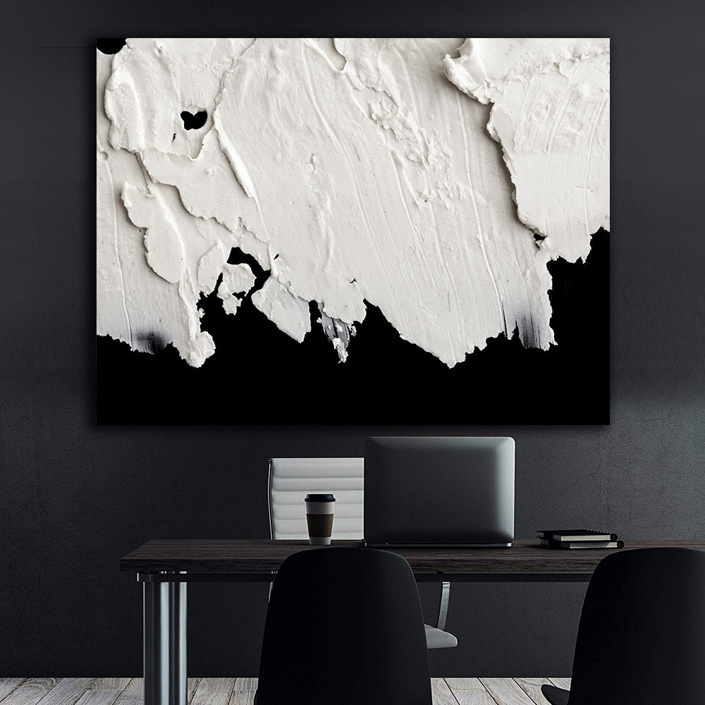 Peinture sur toile - Abstrait en noir et blanc