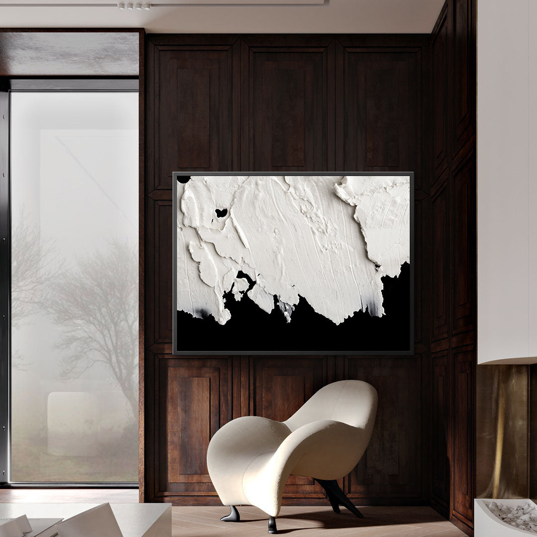 Peinture sur toile - Abstrait en noir et blanc