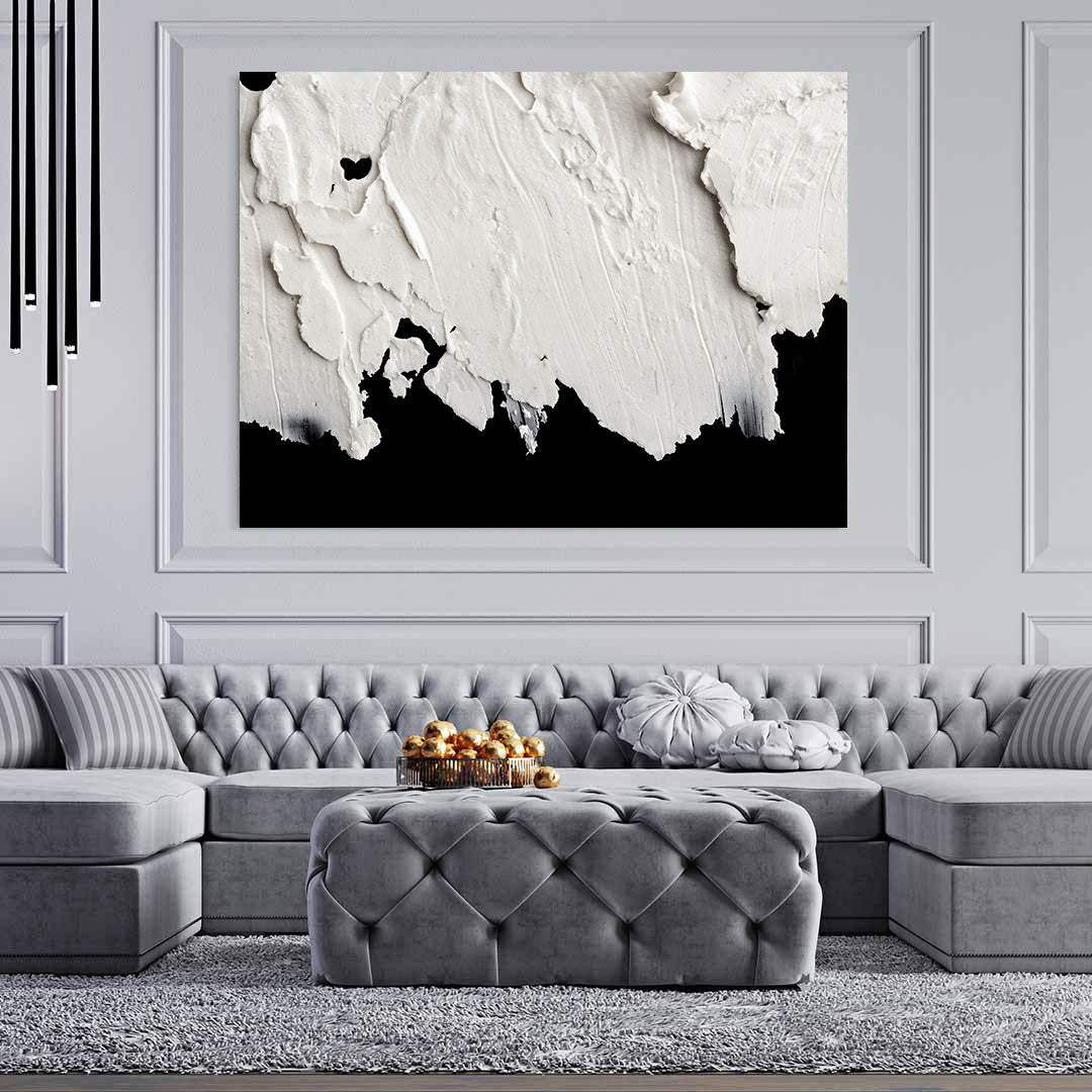 Peinture sur toile - Abstrait en noir et blanc