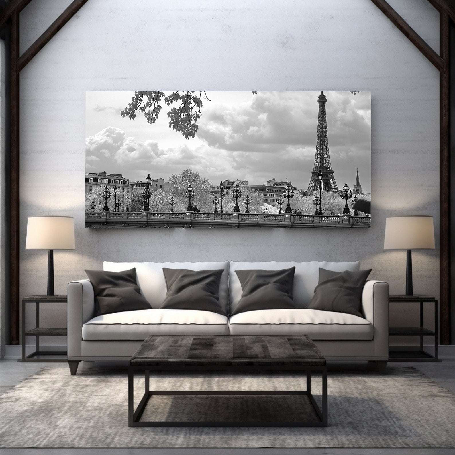 Tablou Canvas - Paris Alb Negru