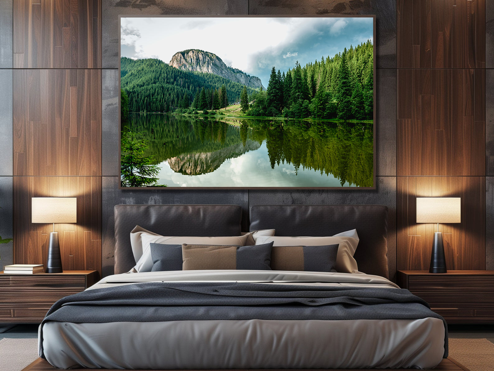 Tablou Canvas - Lac în Pădure Peisaj