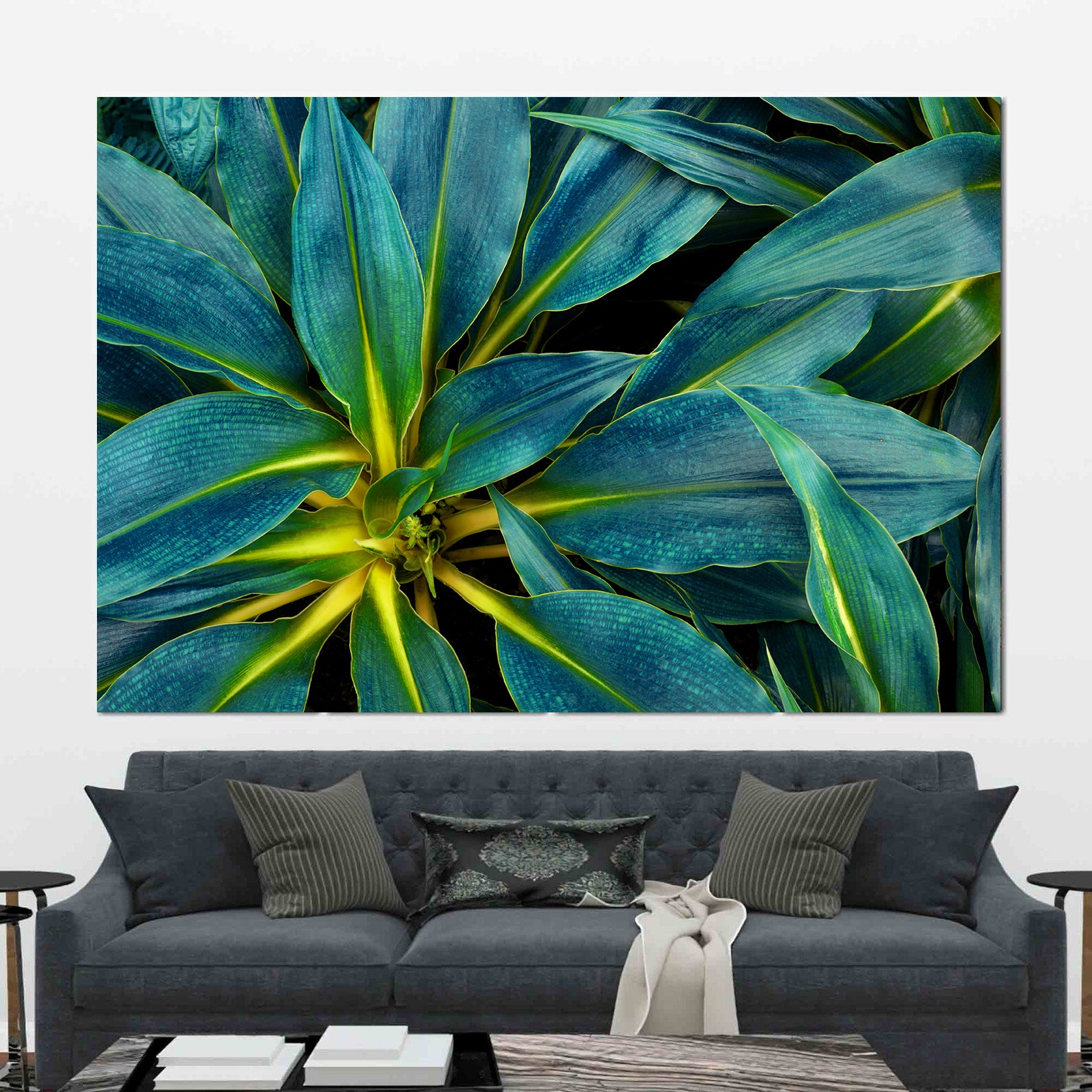 Peinture sur toile – Feuilles vertes