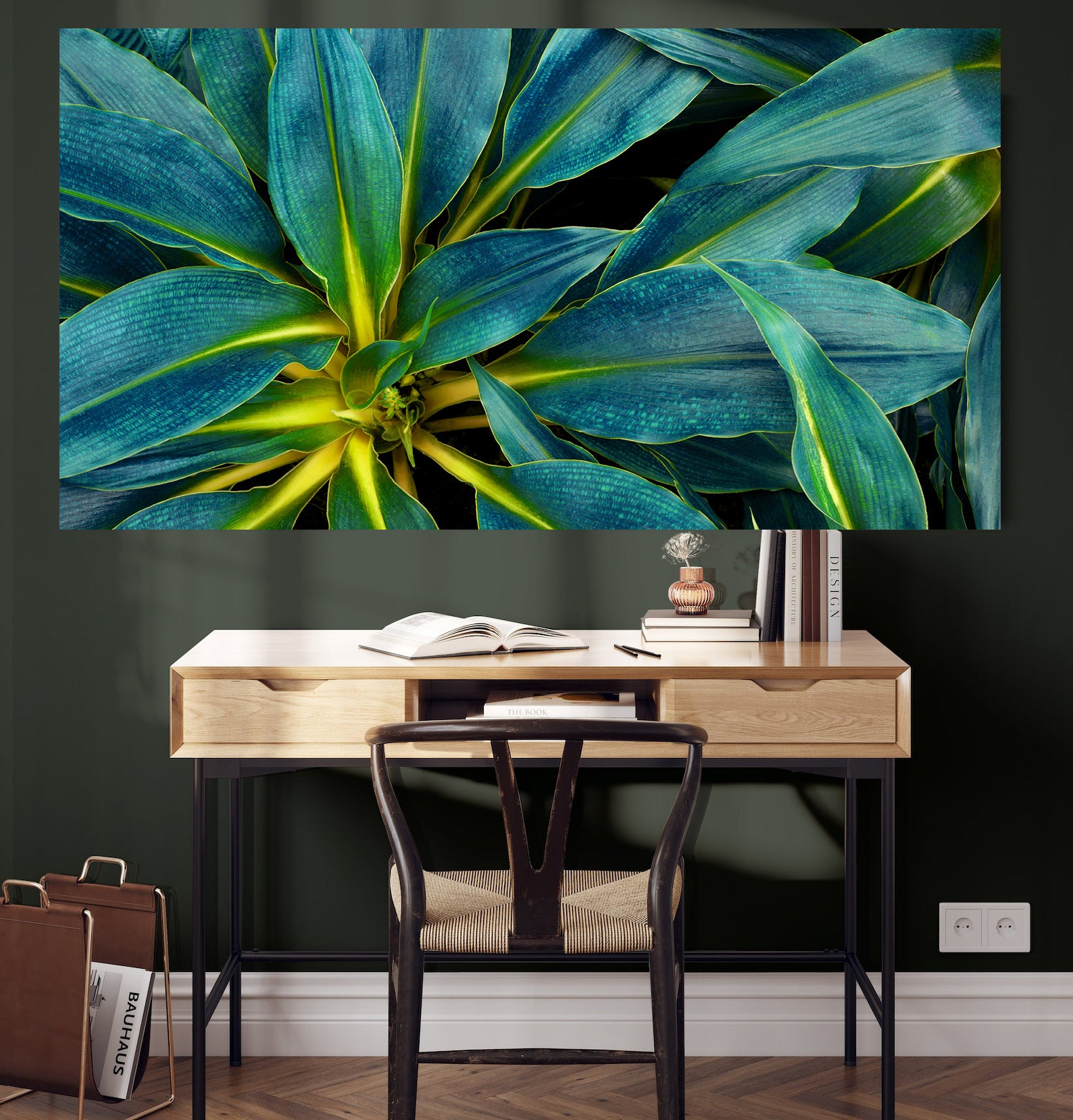 Peinture sur toile – Feuilles vertes