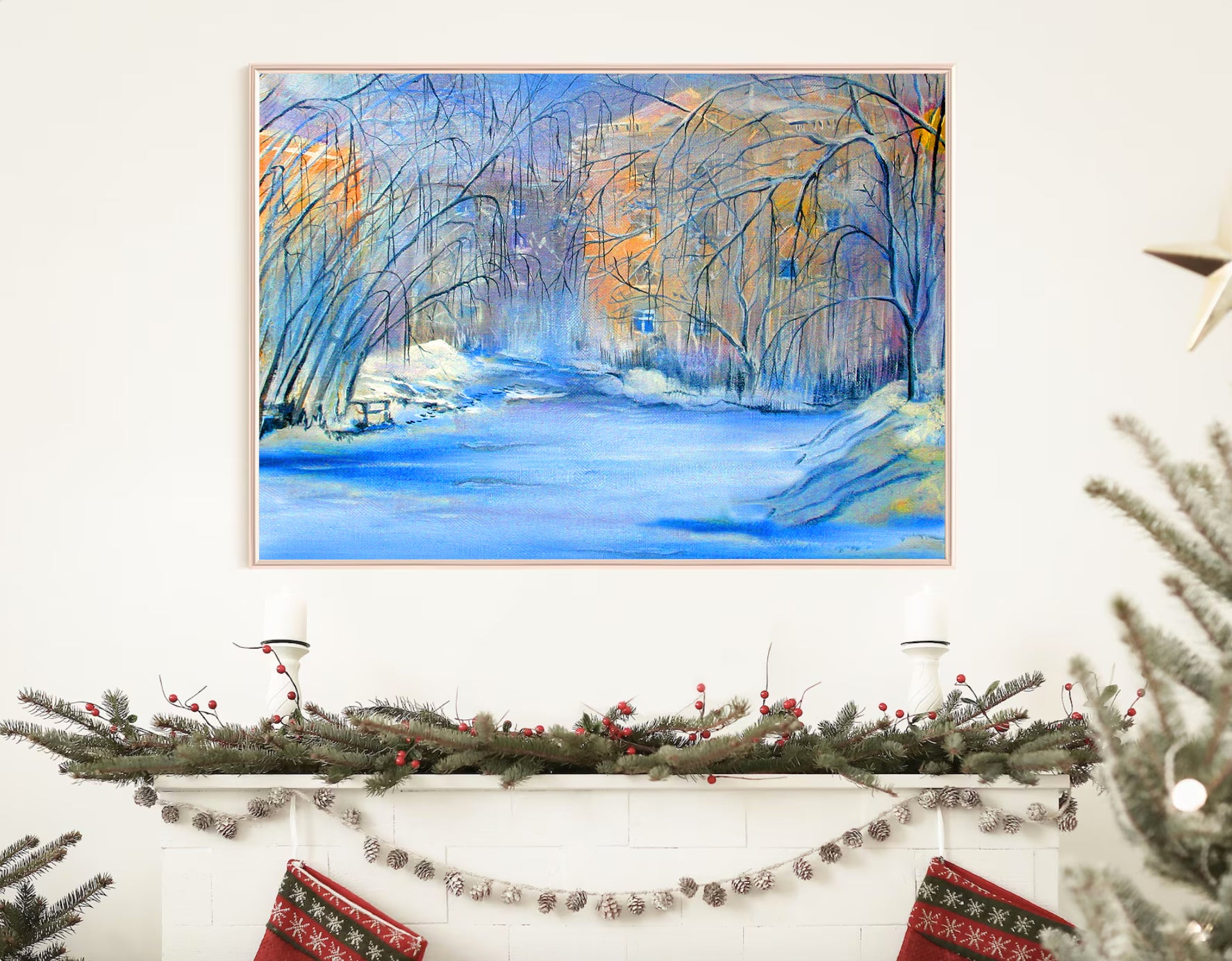 Peinture sur toile - Paysage d'hiver dans la forêt