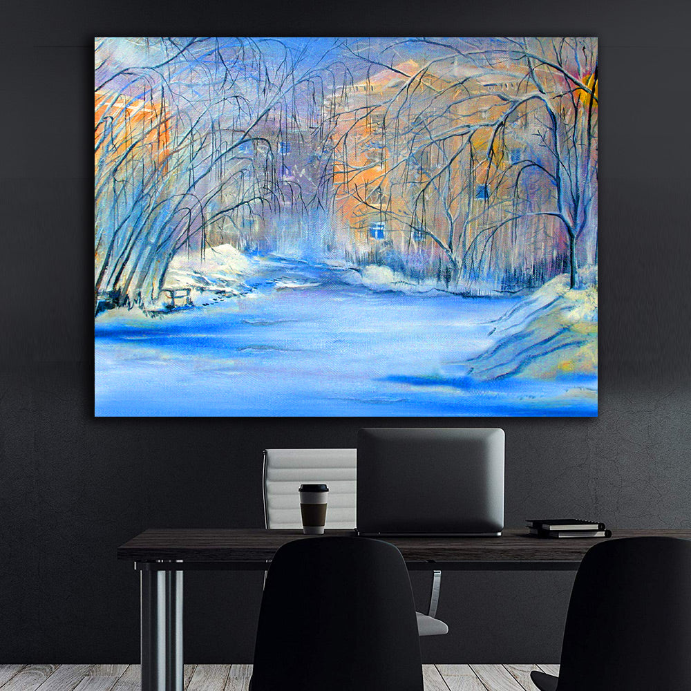 Peinture sur toile - Paysage d'hiver dans la forêt