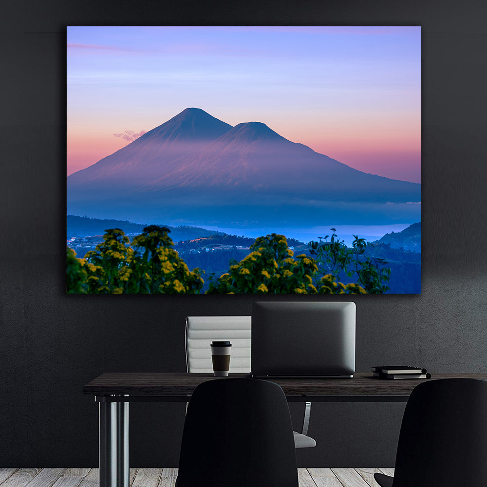 Peinture sur toile - Montagne à l'aube