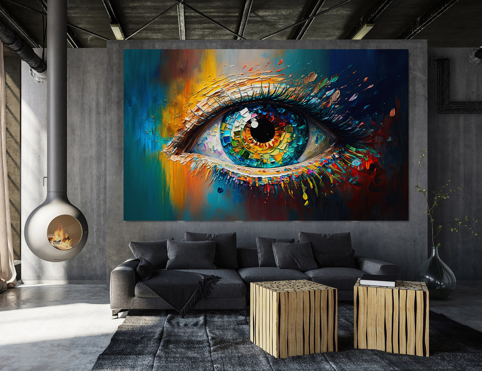 Tablou Canvas - Ochi Multicolor