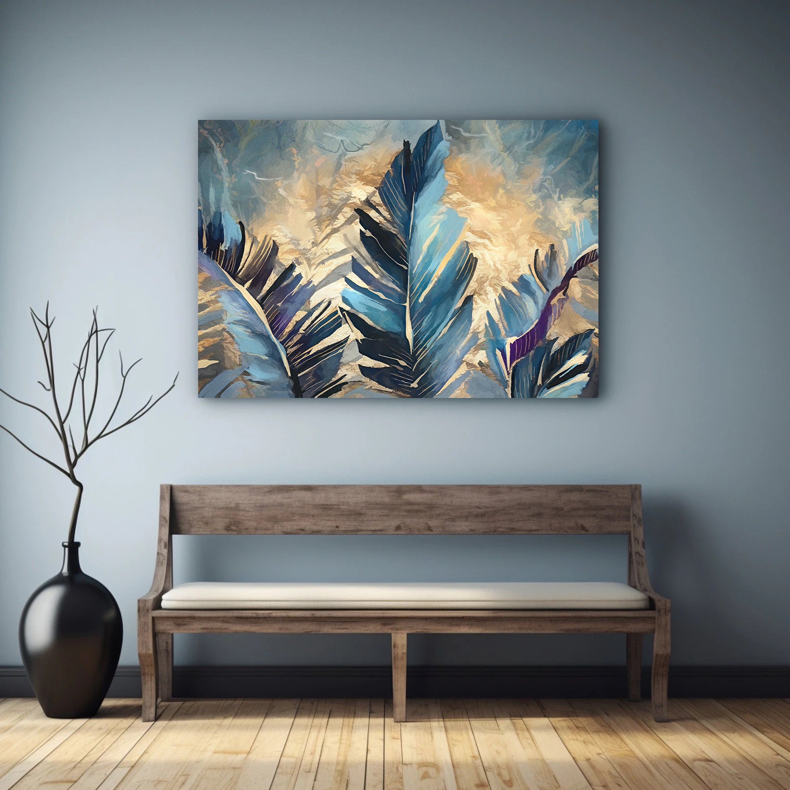 Tablou Canvas - Atingere de Aur pe Pene