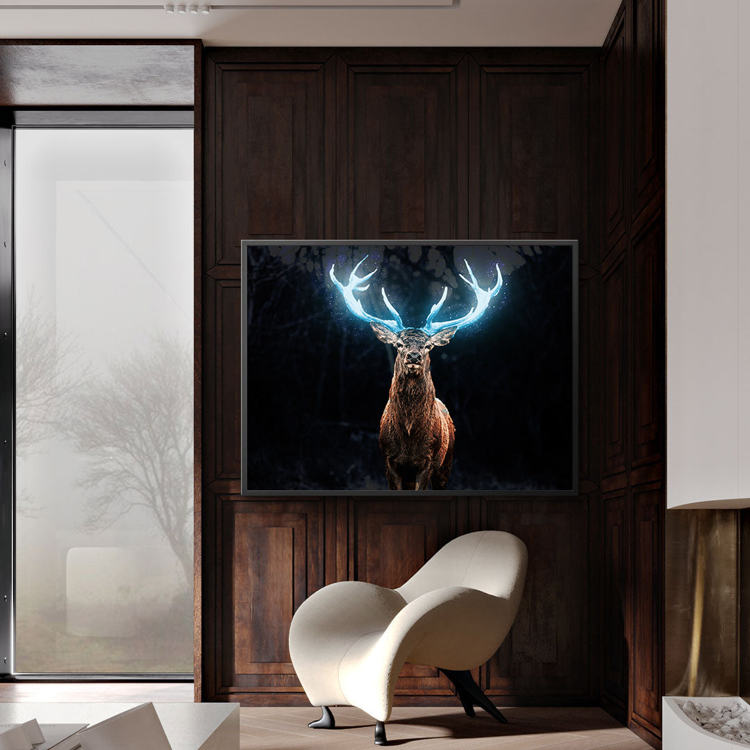 Tablou Canvas - Cerb cu Coarne Albastre