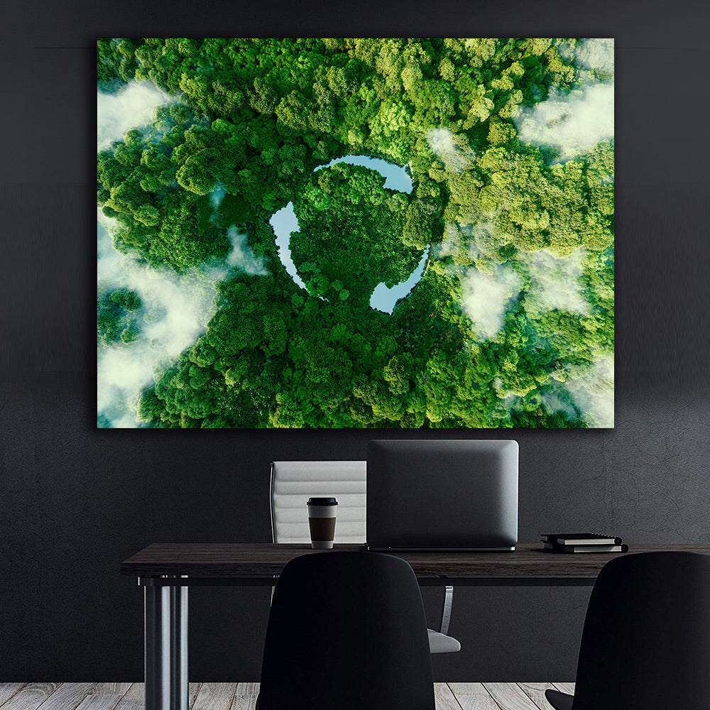 Peinture sur toile – Recyclage des arbres verts