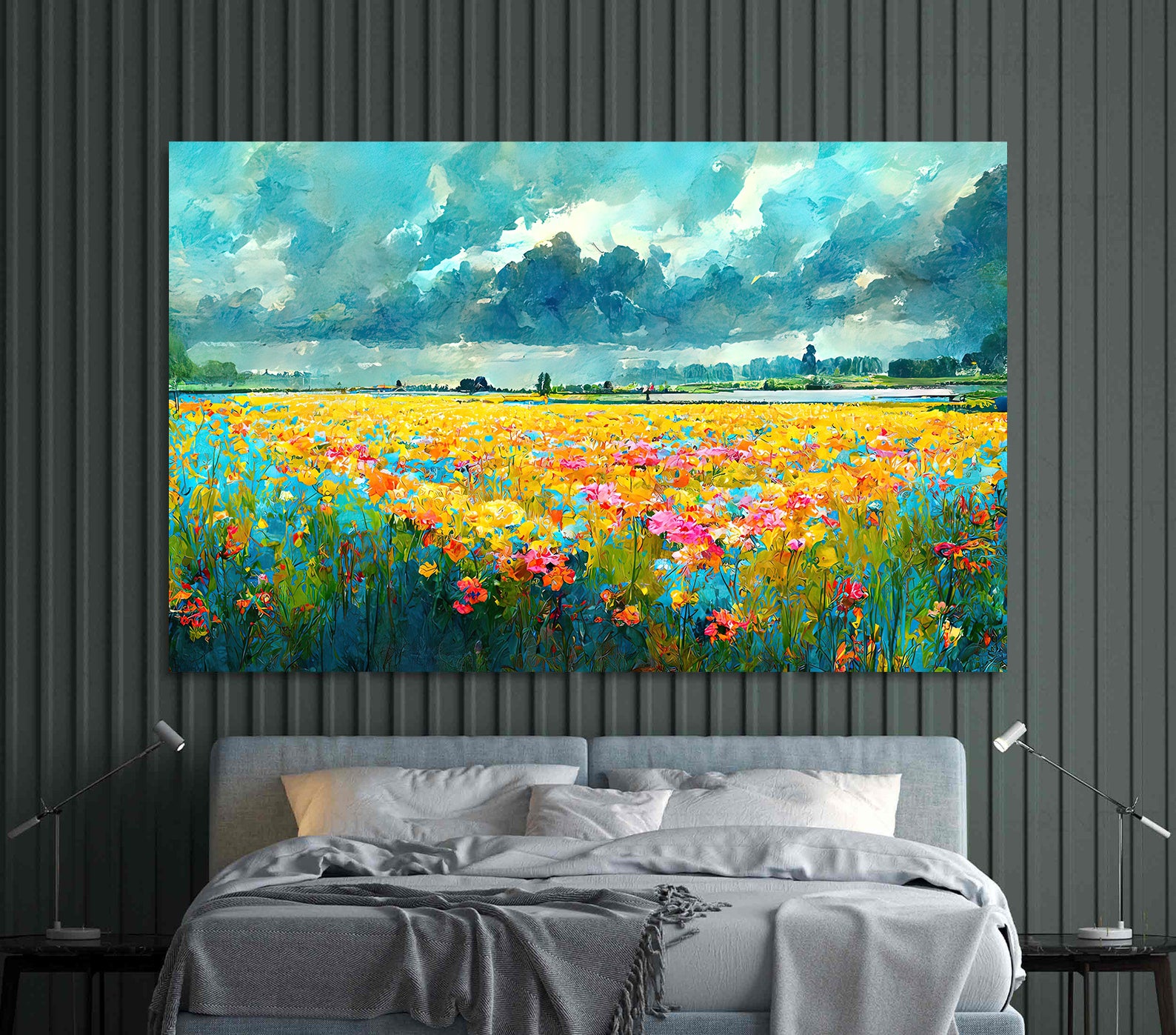 Tablou Canvas - Câmpie cu Flori
