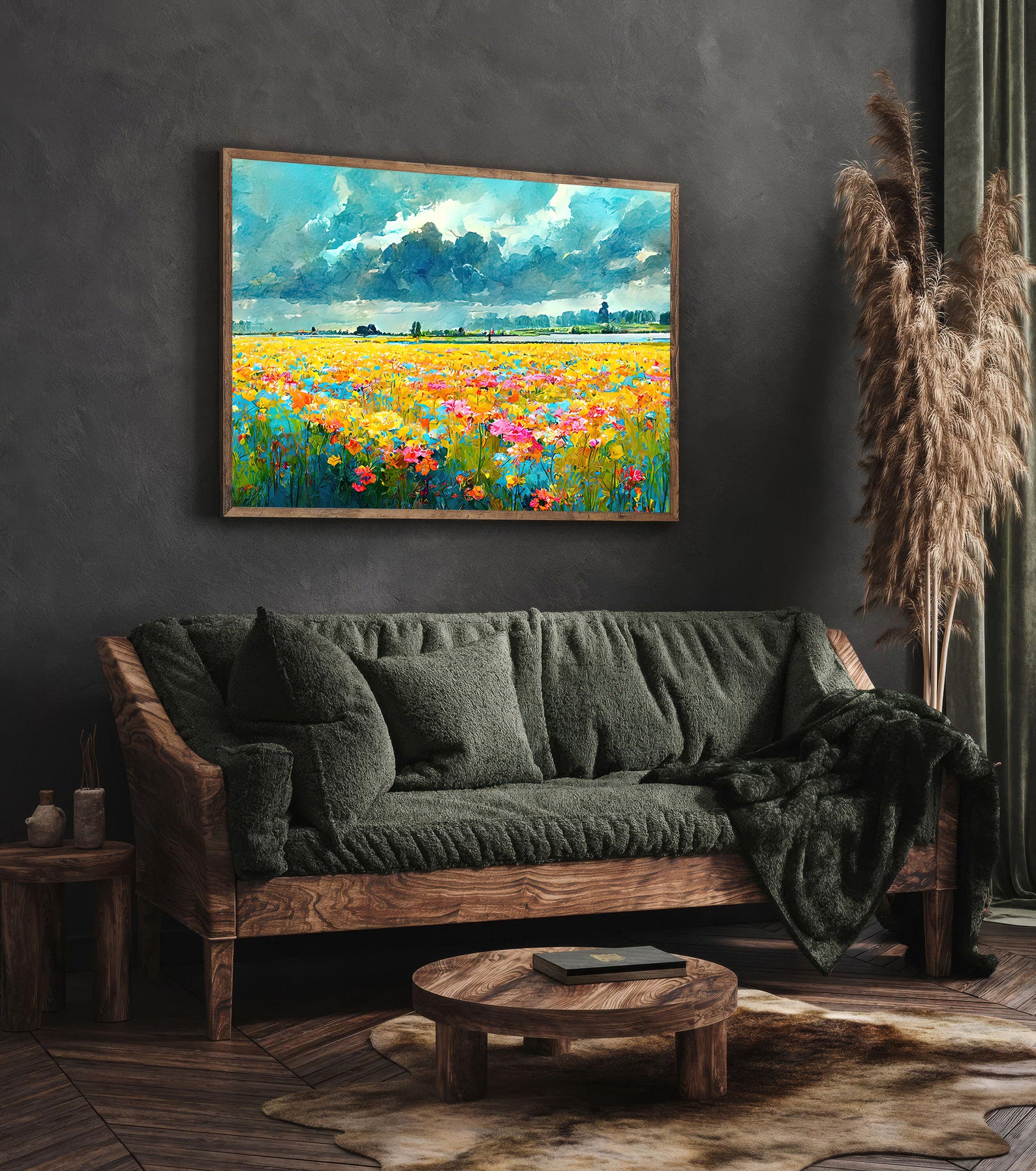 Tablou Canvas - Câmpie cu Flori