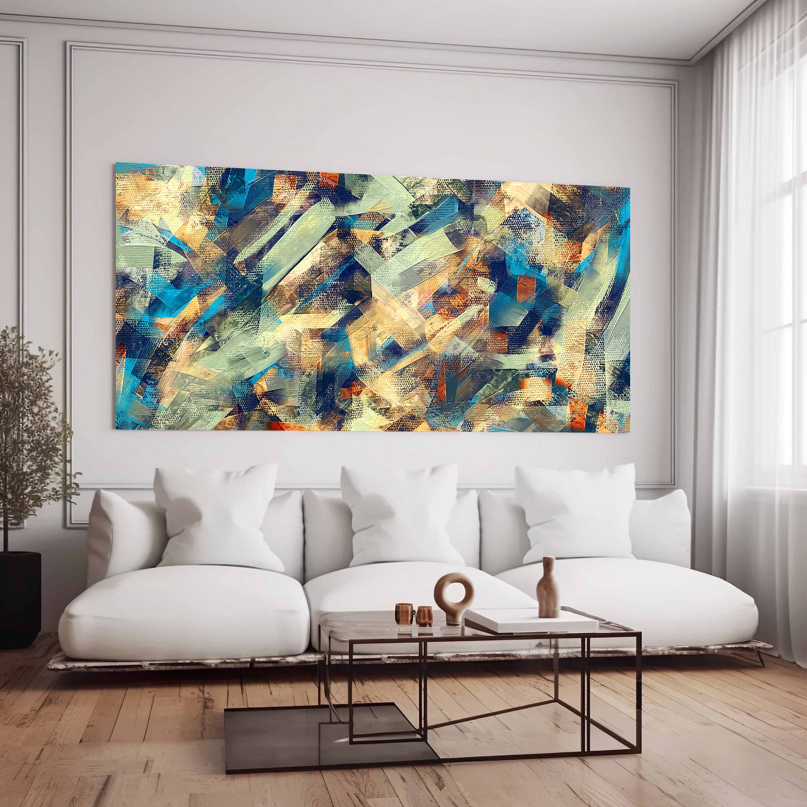 Tablou Canvas - Blue Cubist Depiction