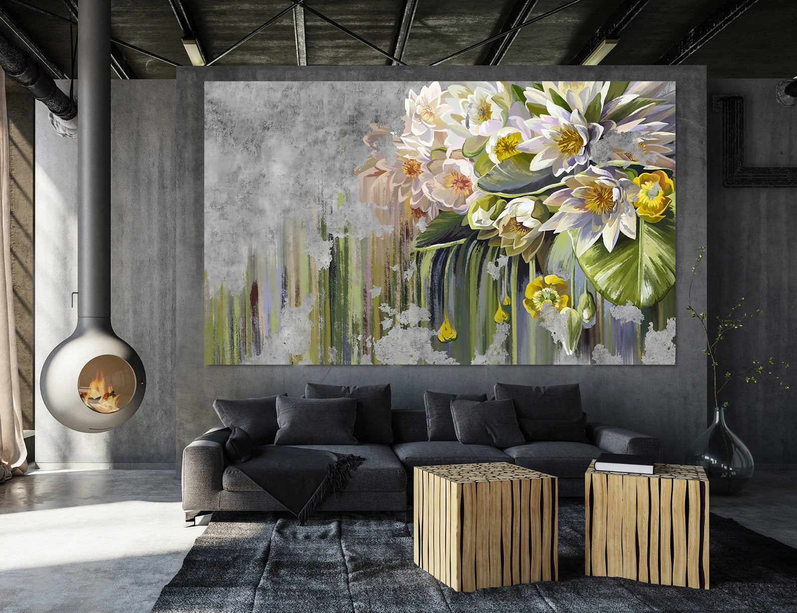 Tablou Canvas - Flori Albe