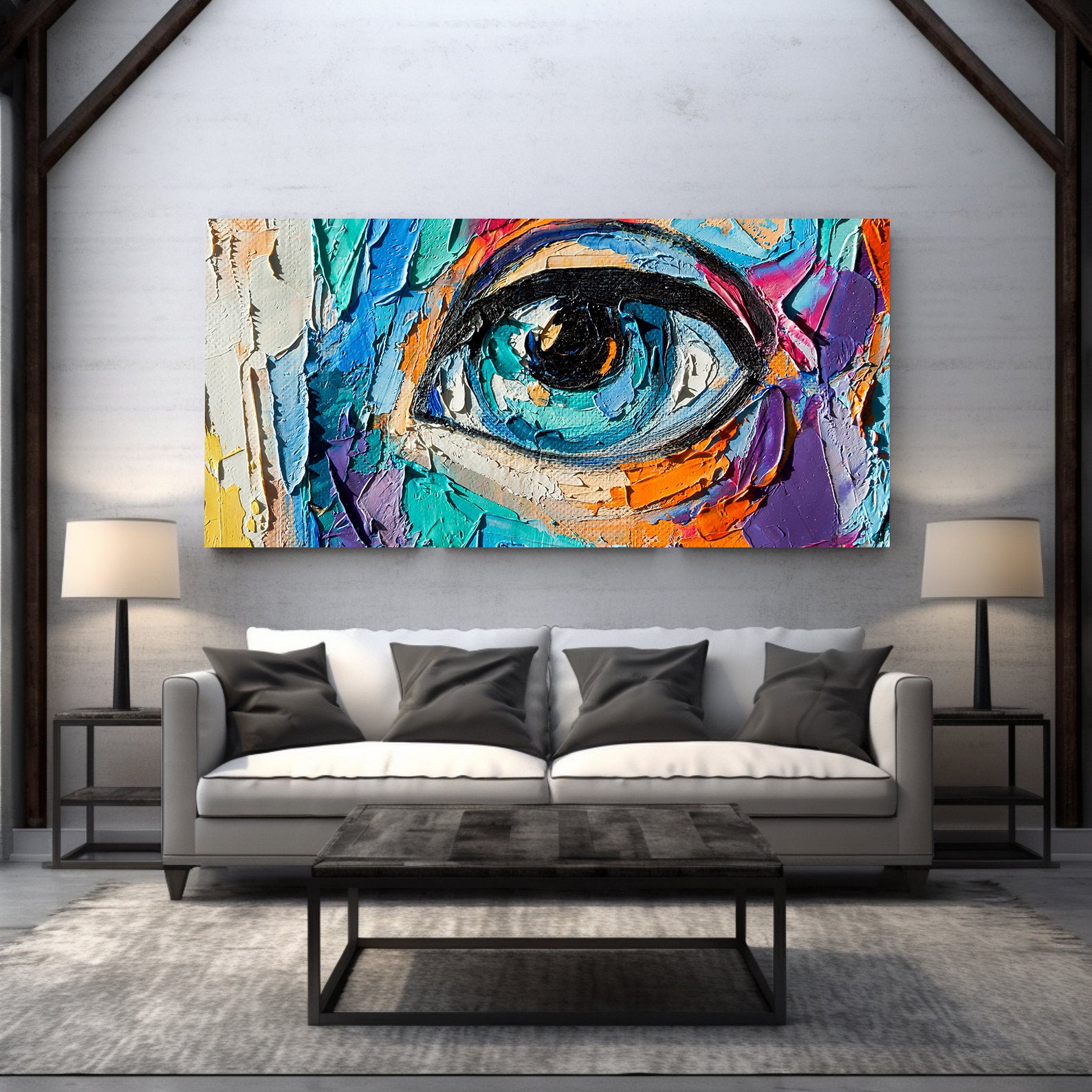 Tableau sur toile - Yeux multicolores