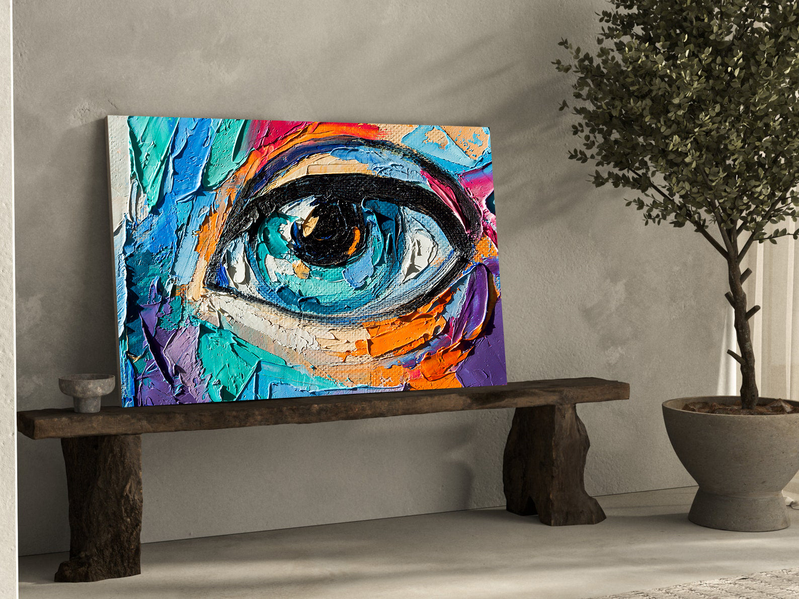 Tableau sur toile - Yeux multicolores