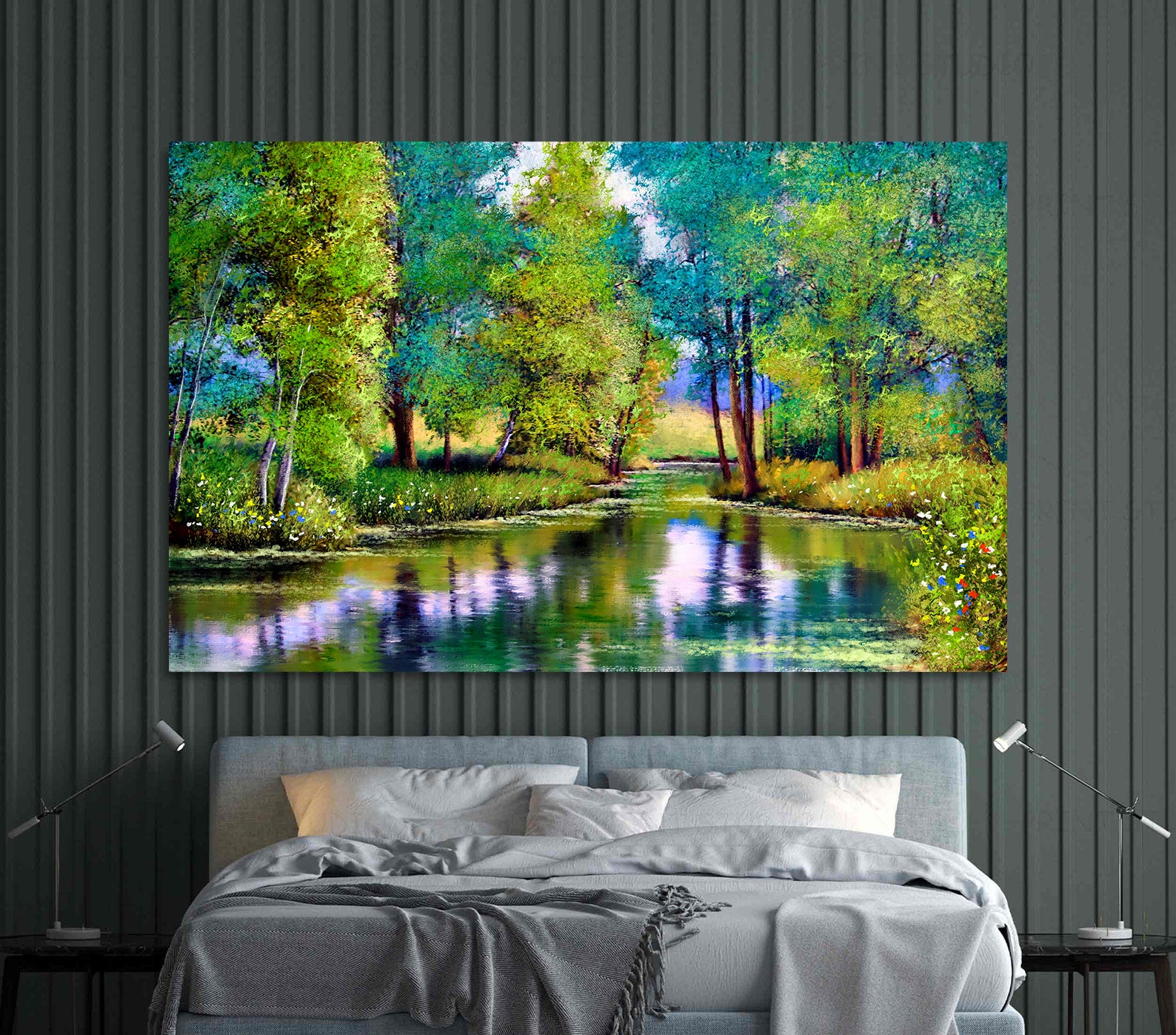 Peinture sur toile - Paysage forestier
