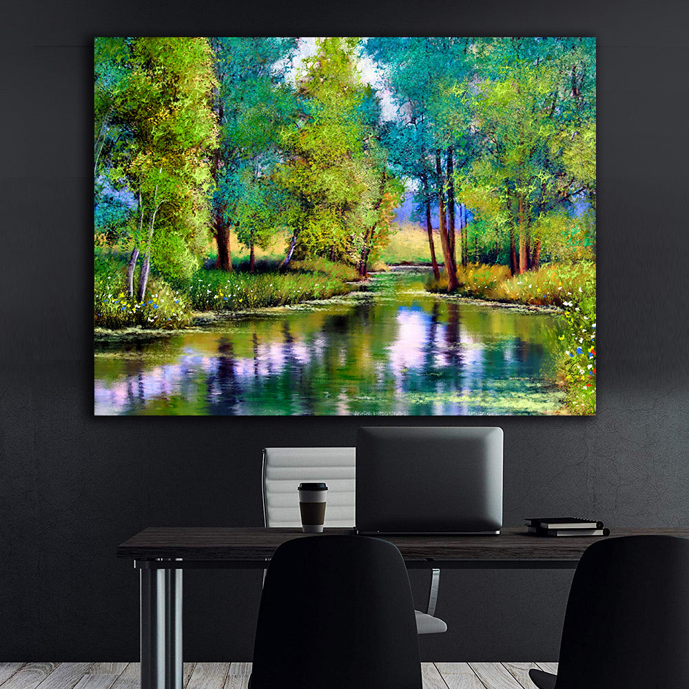 Peinture sur toile - Paysage forestier