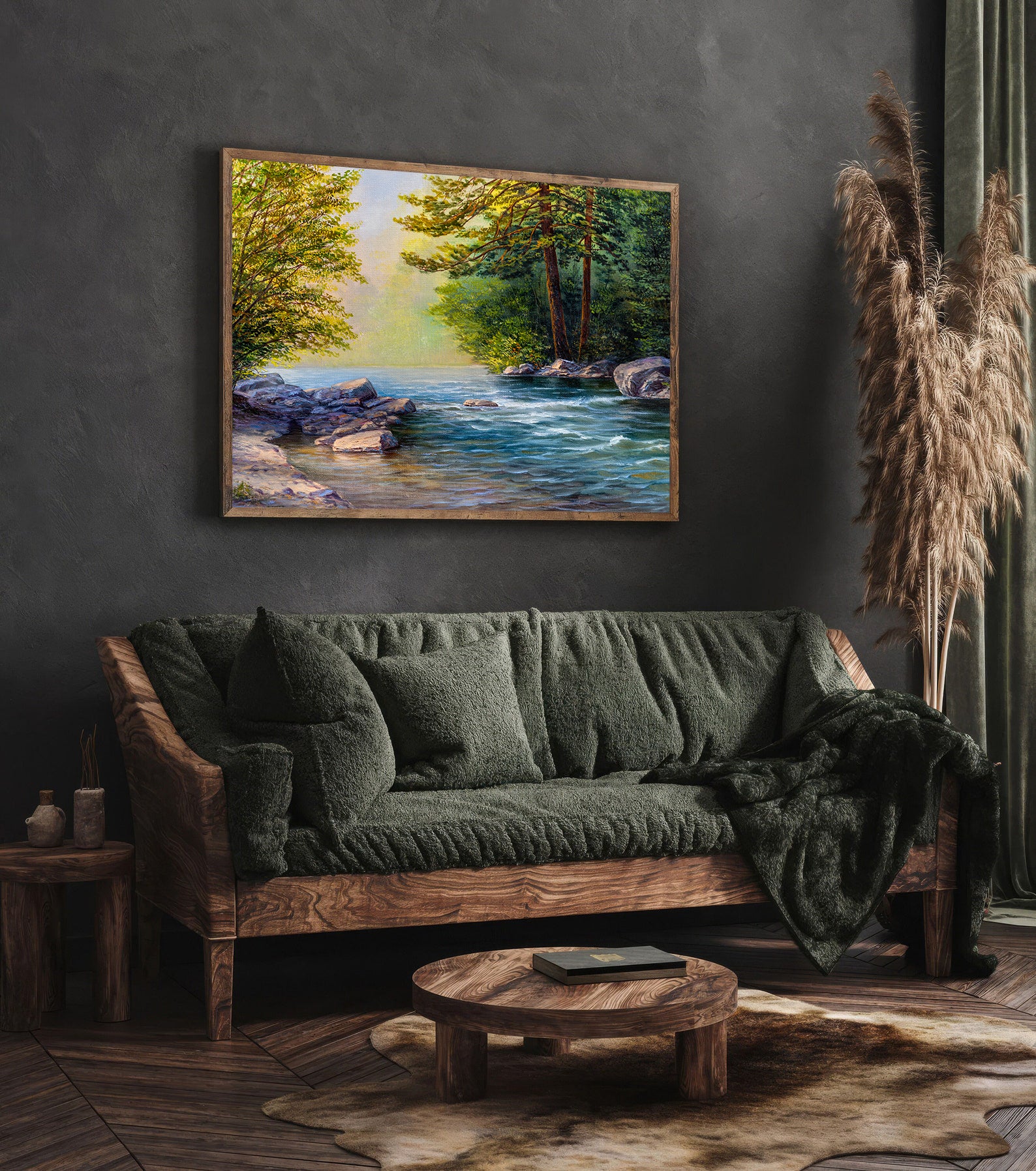 Peinture sur toile - Rivière dans la forêt