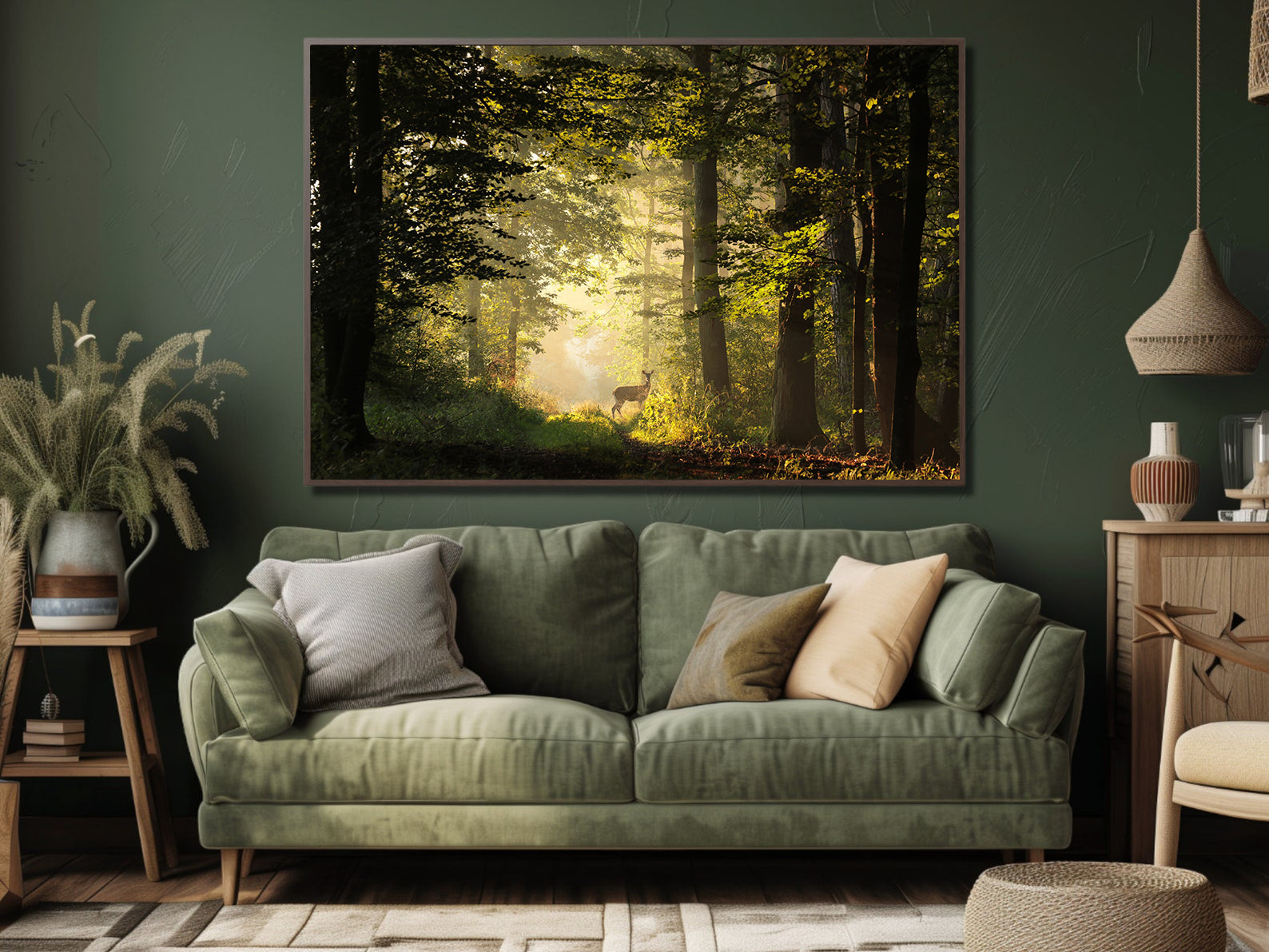 Peinture sur toile - Cerf dans la forêt