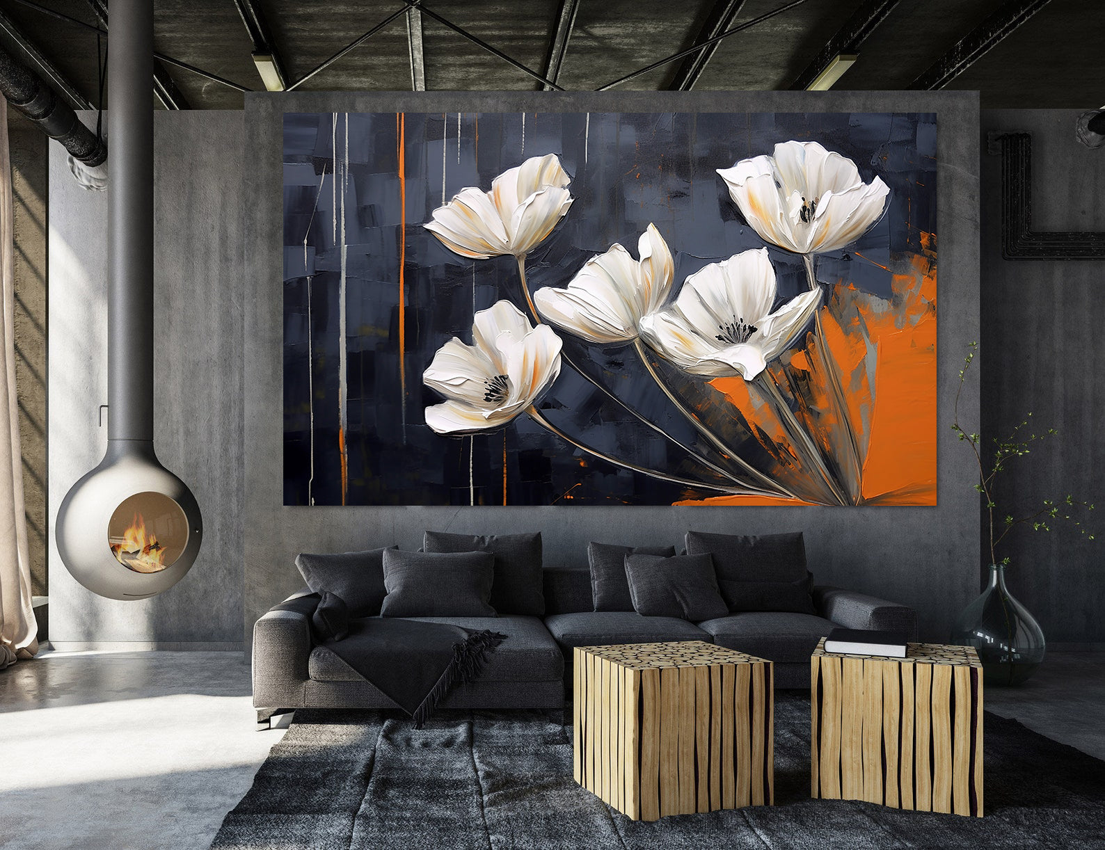 Promotie 80x100 - Tablou Canvas - Flori Albe 9961