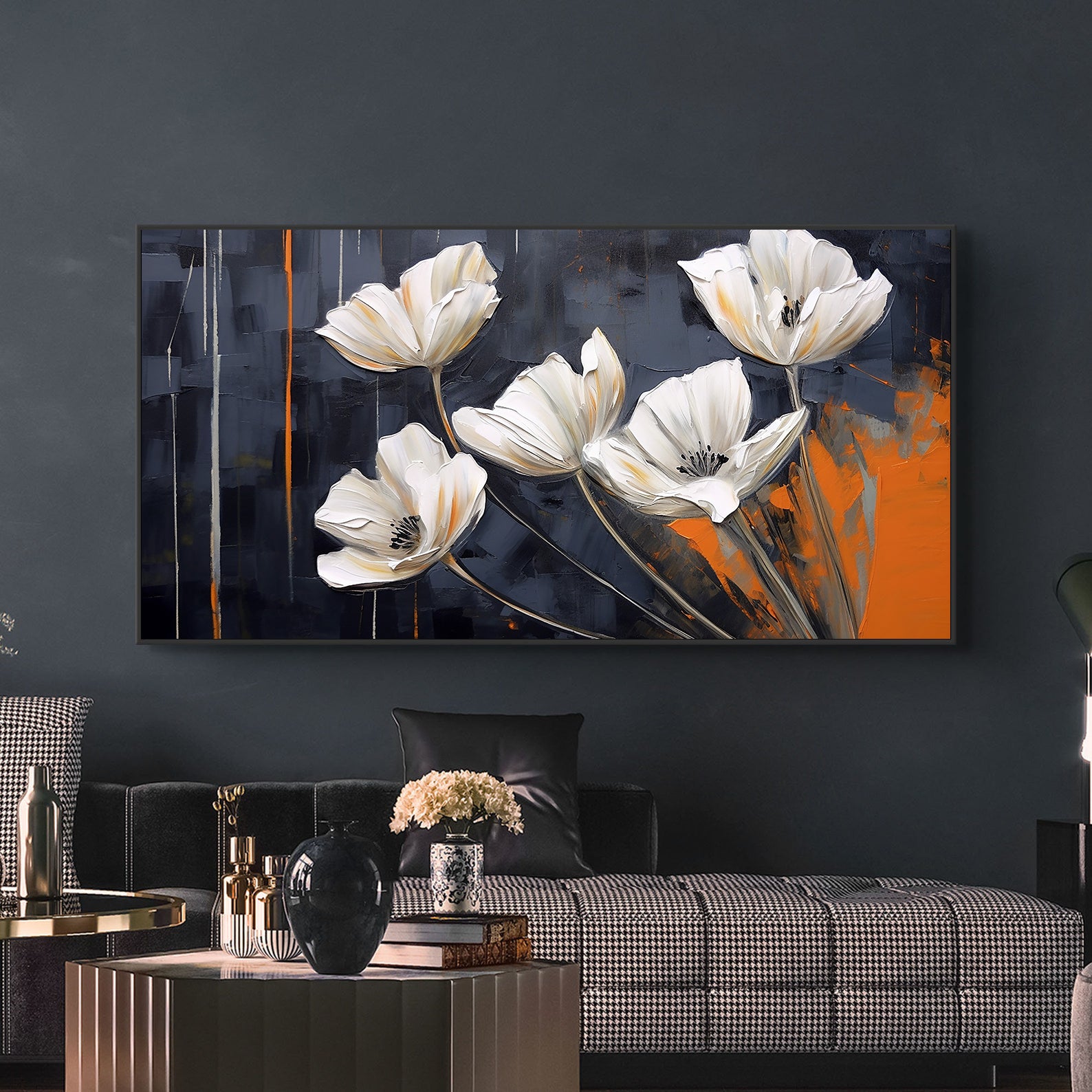 Tablou Canvas - Flori Albe