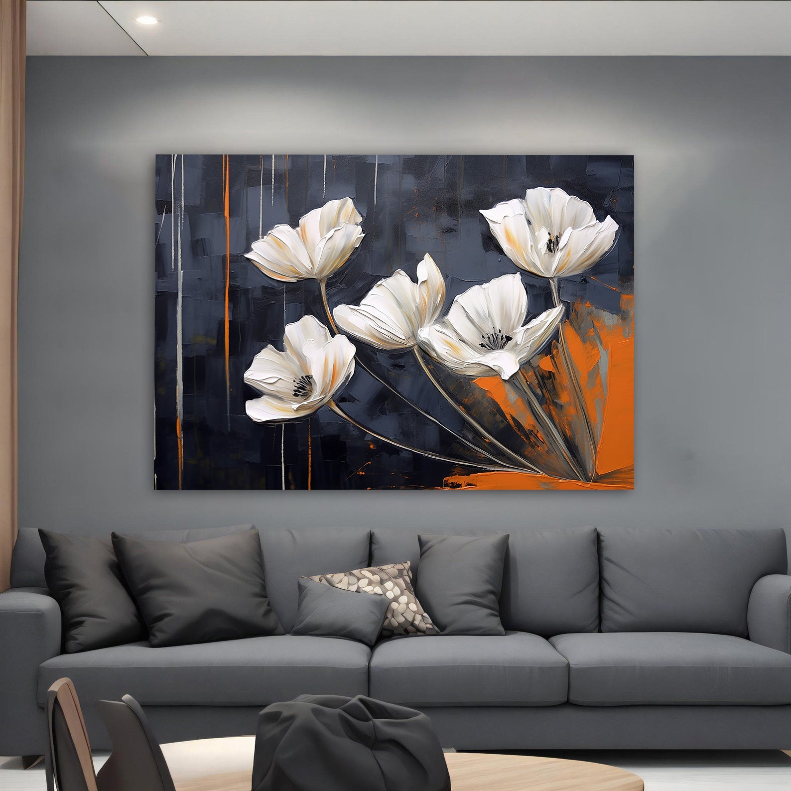 Promotie 80x100 - Tablou Canvas - Flori Albe 9961