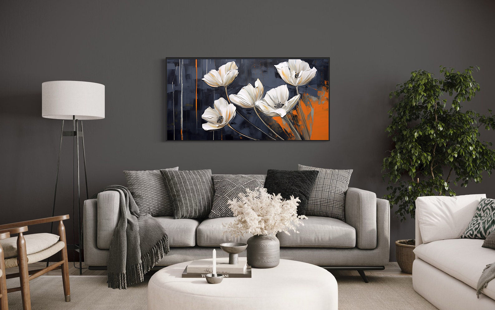 Promotie 80x100 - Tablou Canvas - Flori Albe 9961