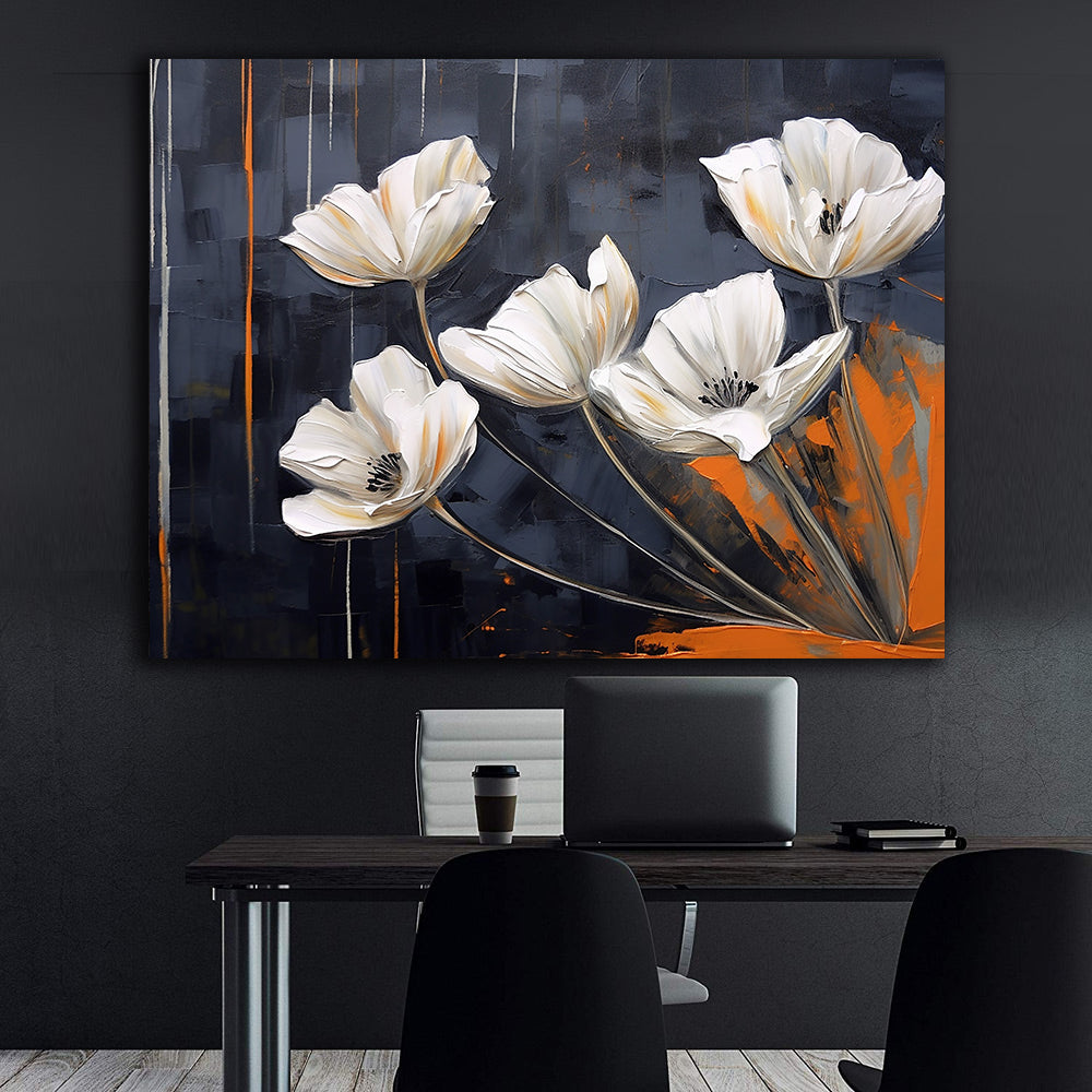 Tablou Canvas - Flori Albe