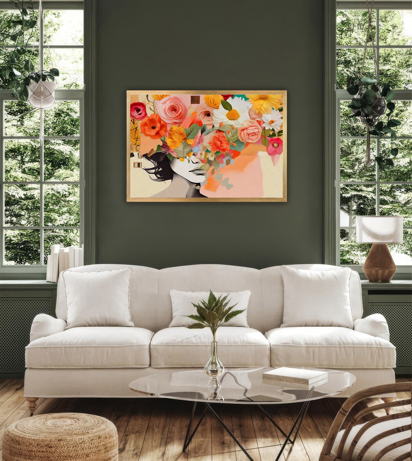 Tablou Canvas - Portret cu Flori