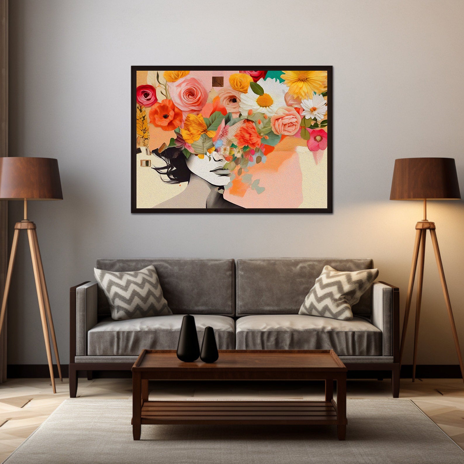 Tablou Canvas - Portret cu Flori