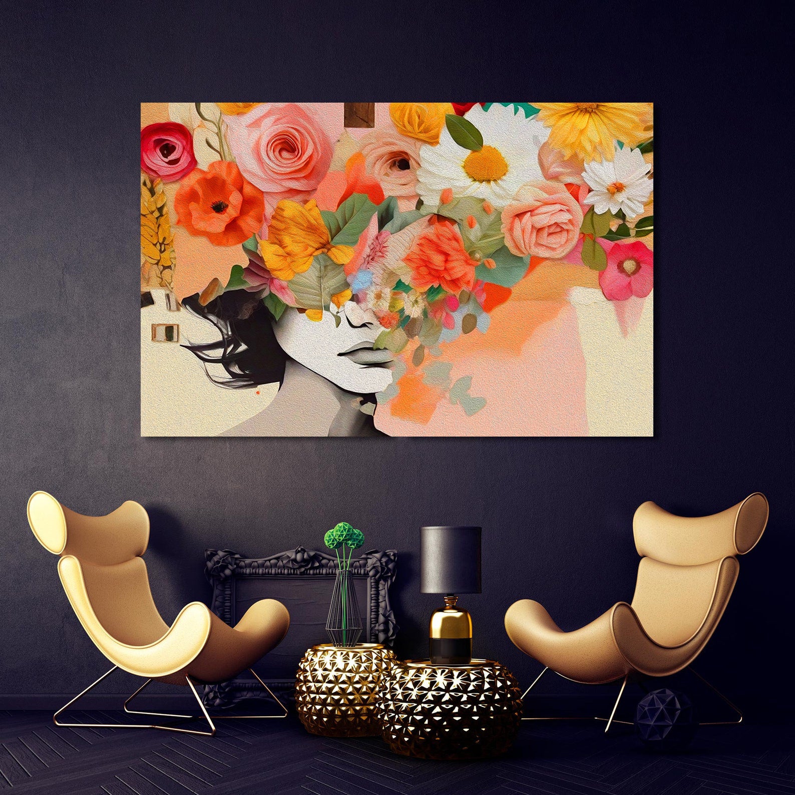 Tablou Canvas - Portret cu Flori