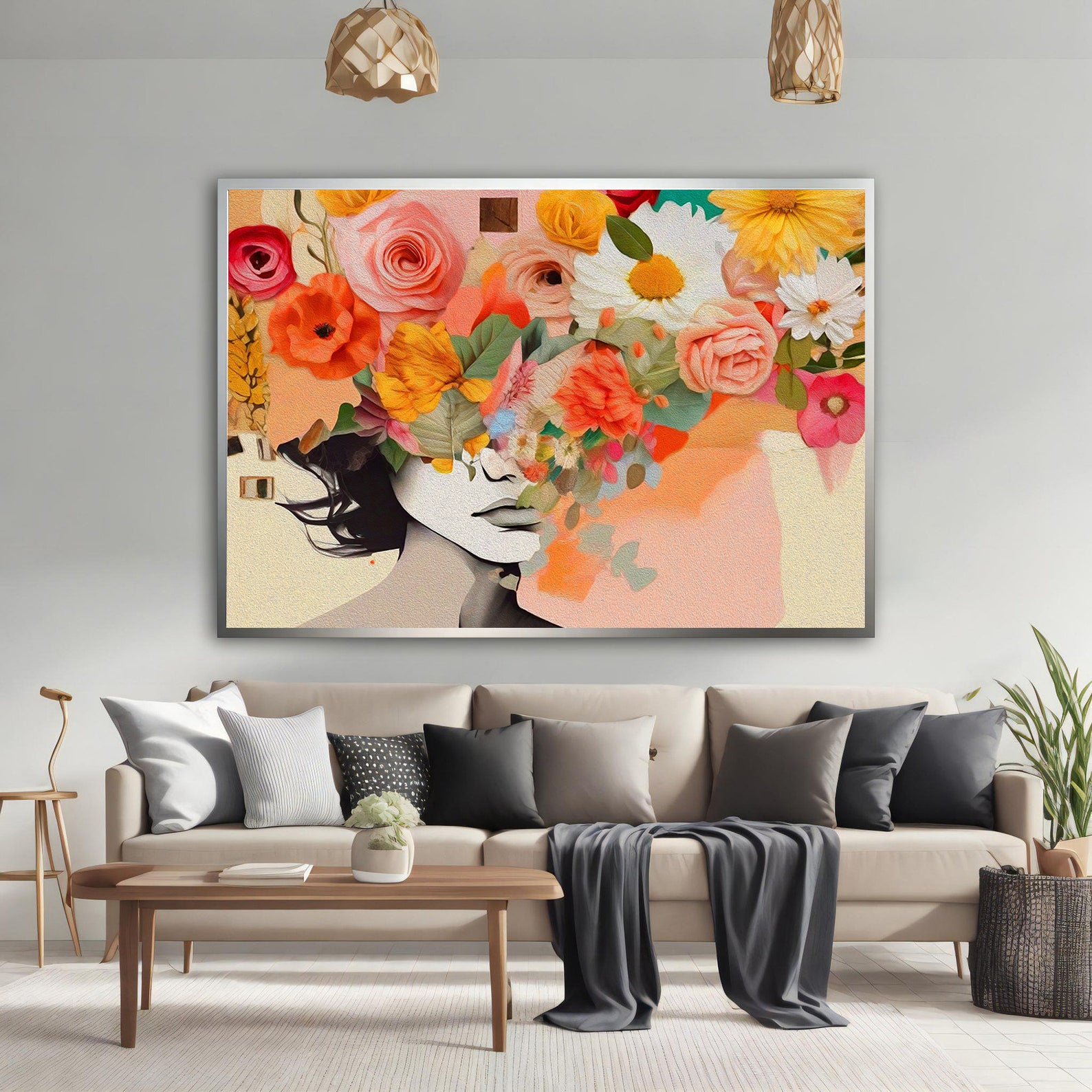 Tablou Canvas - Portret cu Flori