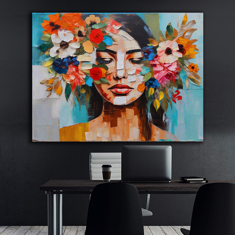 Tablou Canvas - Portret cu Flori