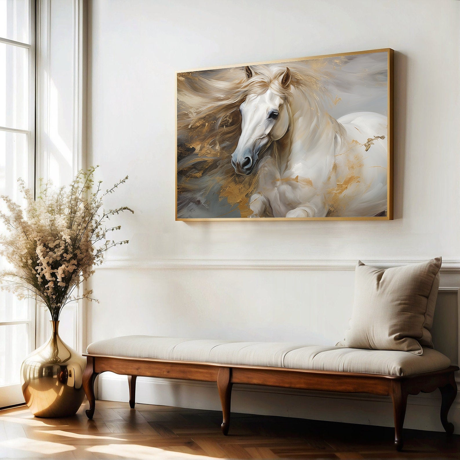 Tablou Canvas - Cal Alb sportiv