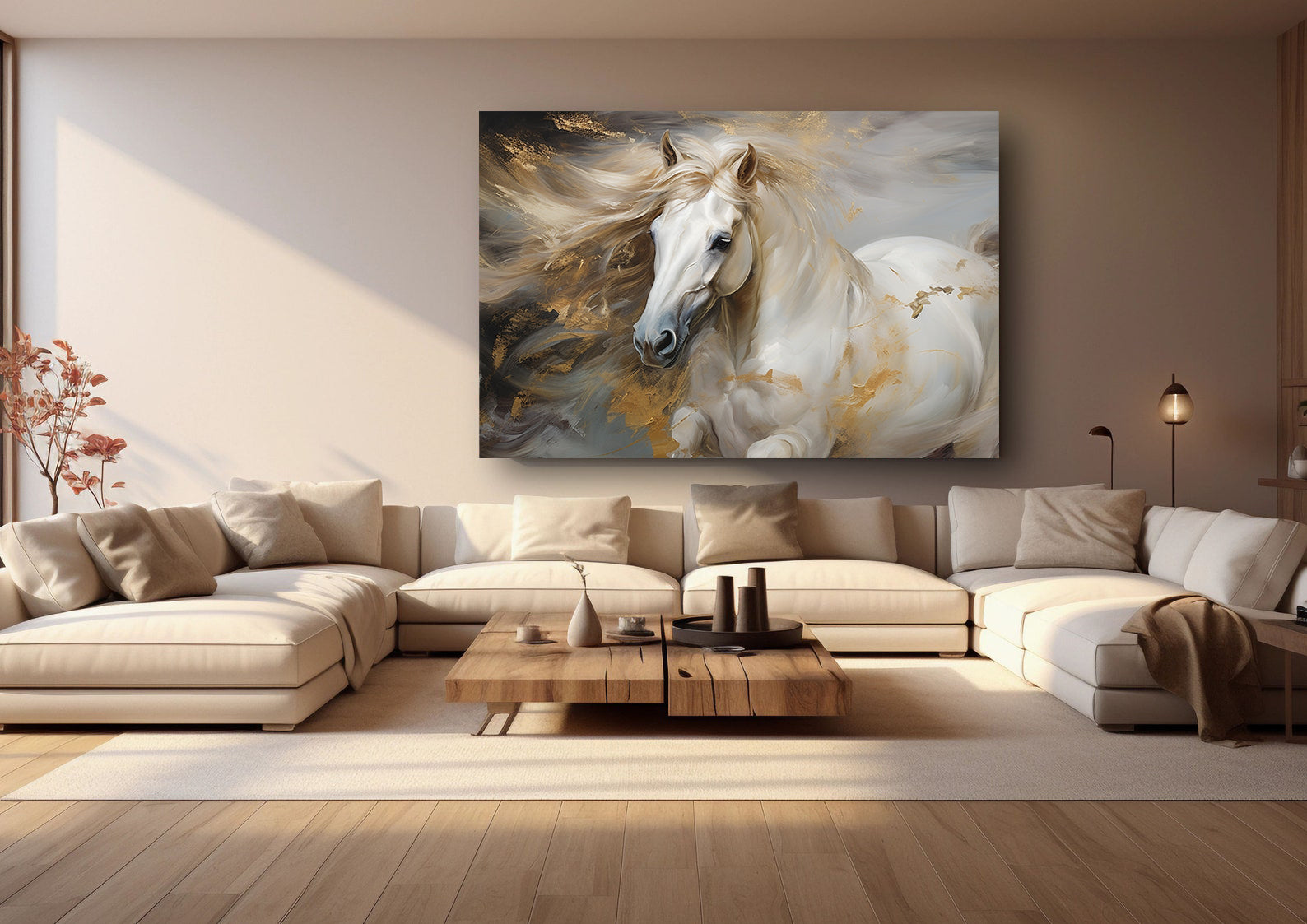 Tablou Canvas - Cal Alb sportiv