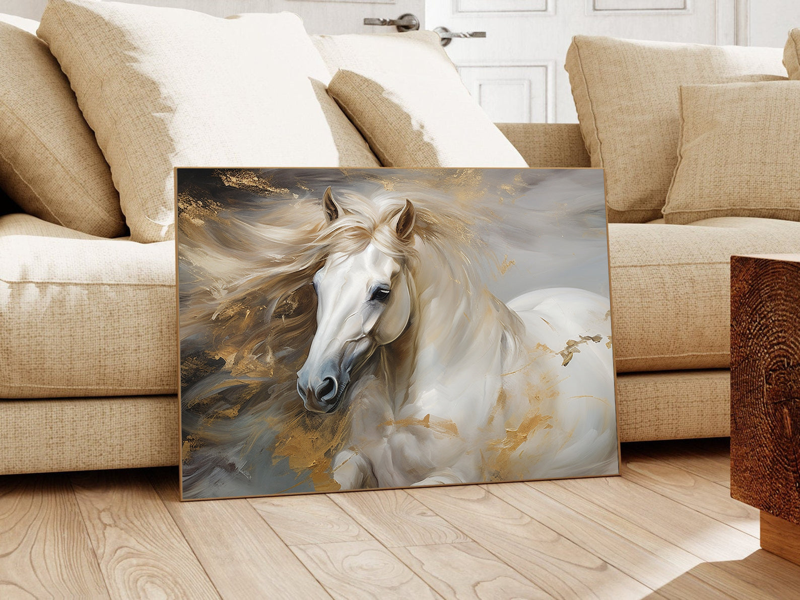 Tablou Canvas - Cal Alb sportiv