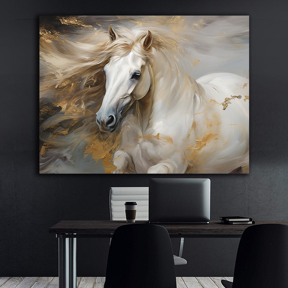 Tablou Canvas - Cal Alb sportiv