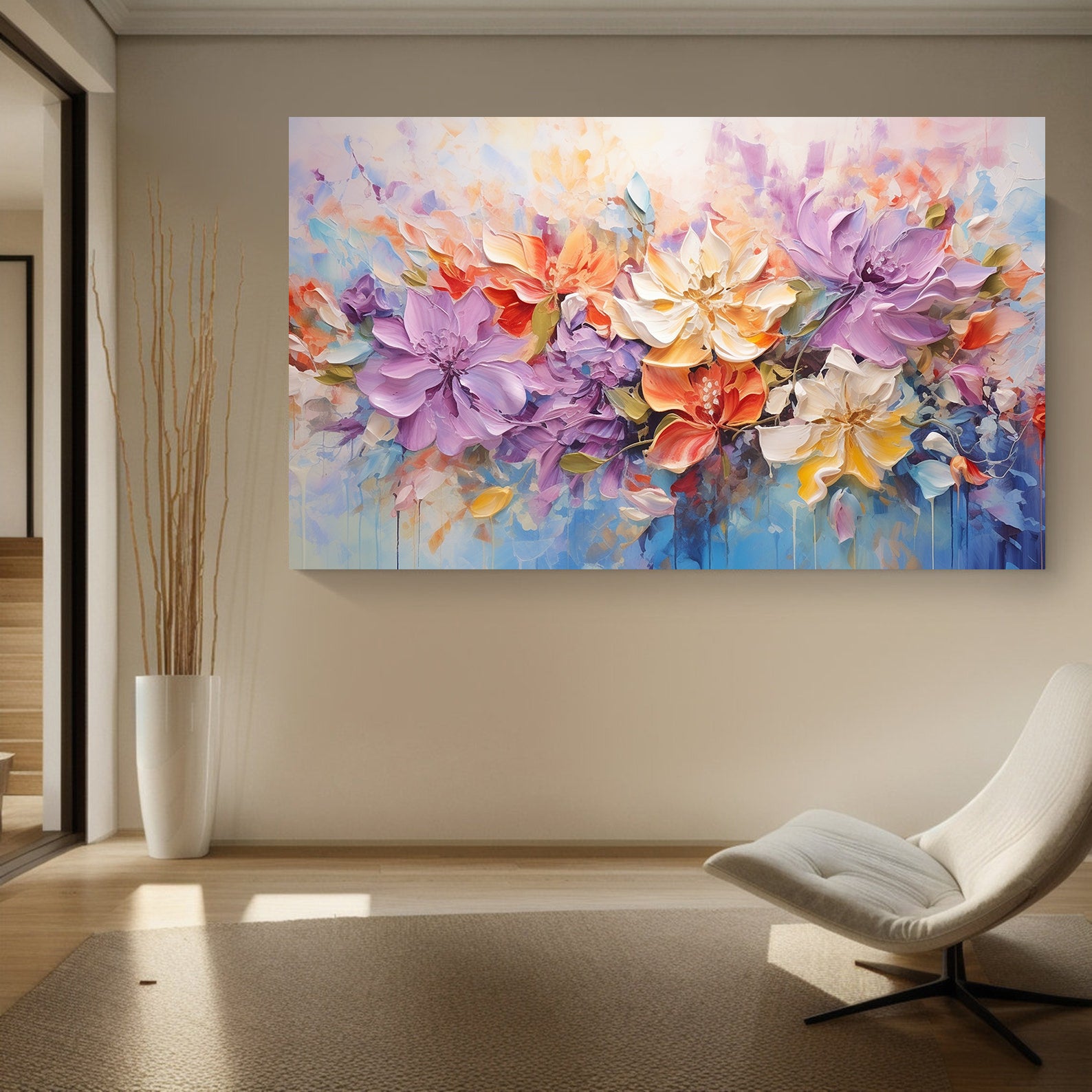 Tableau sur toile - Fleurs multicolores