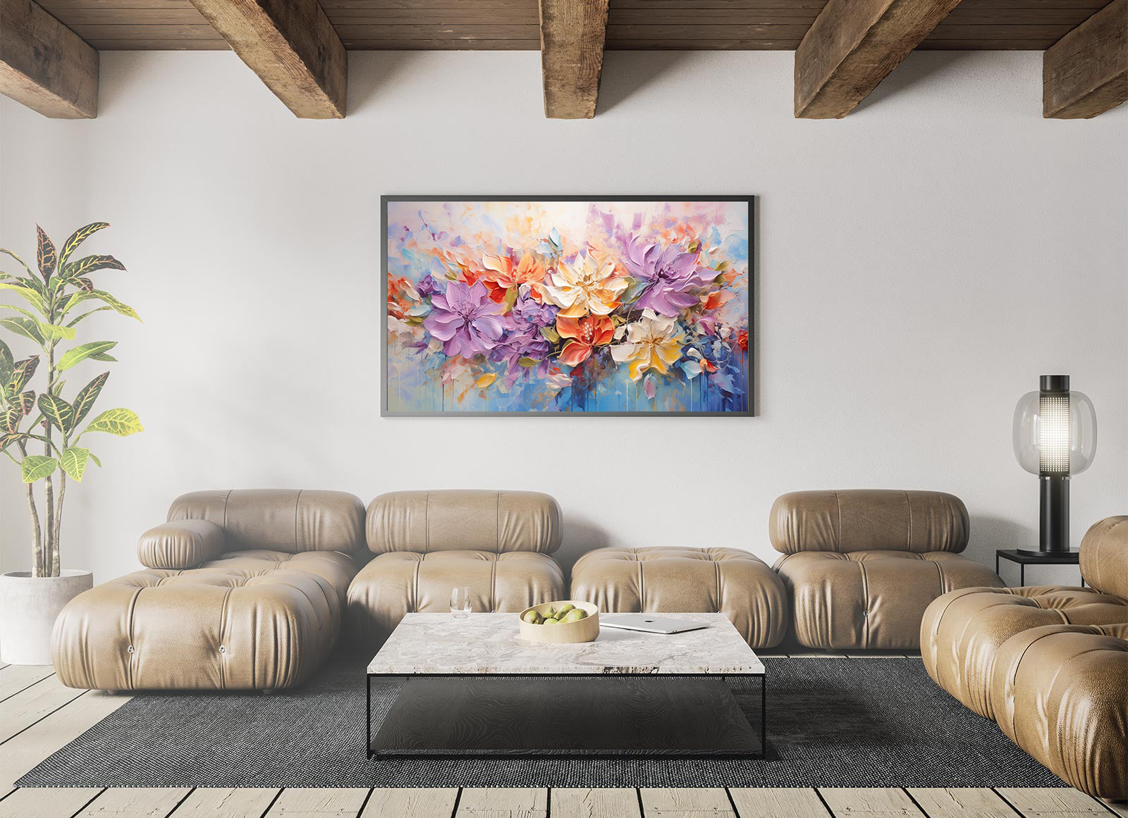 Tableau sur toile - Fleurs multicolores