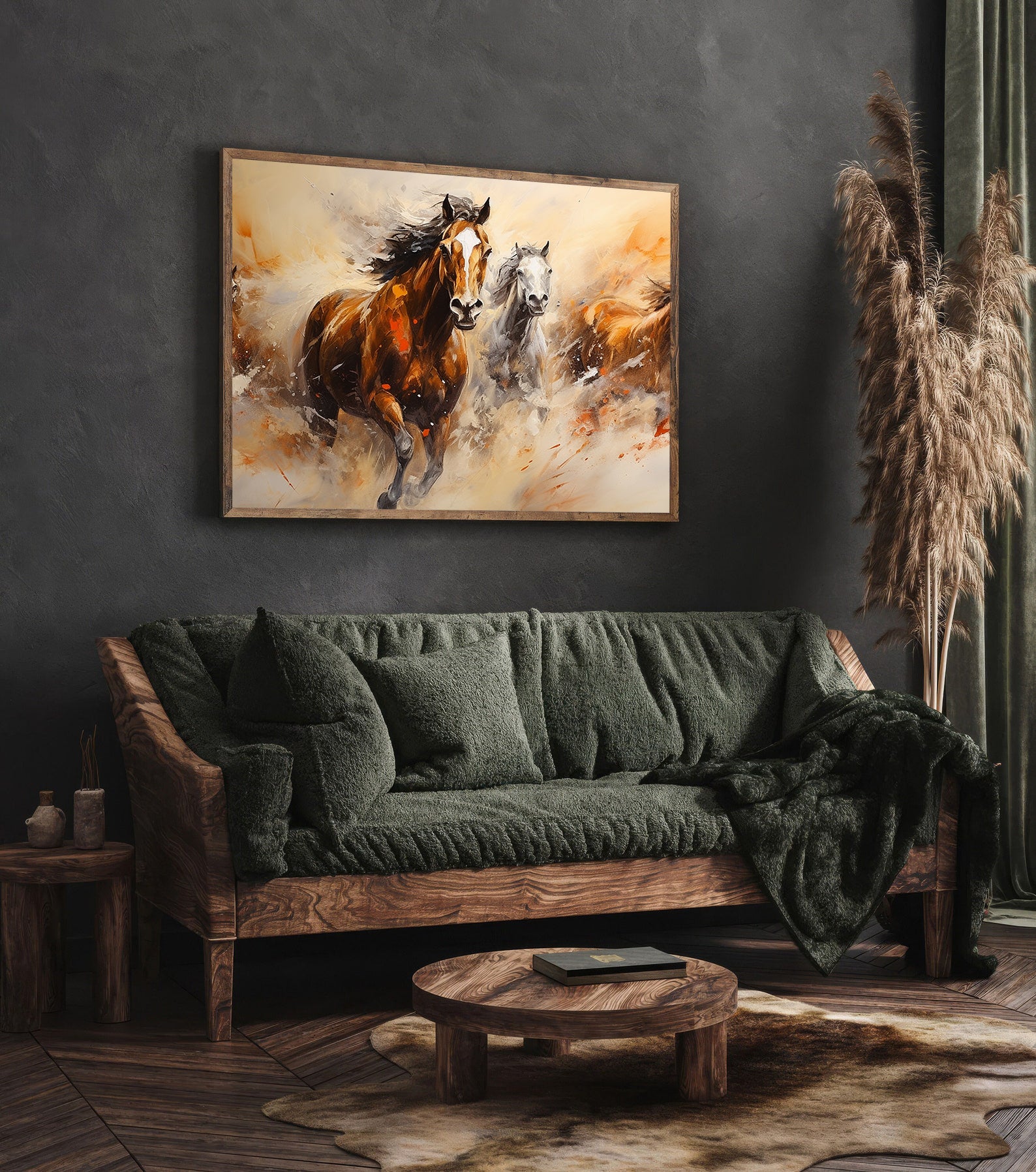 Peinture sur toile - Chevaux en liberté