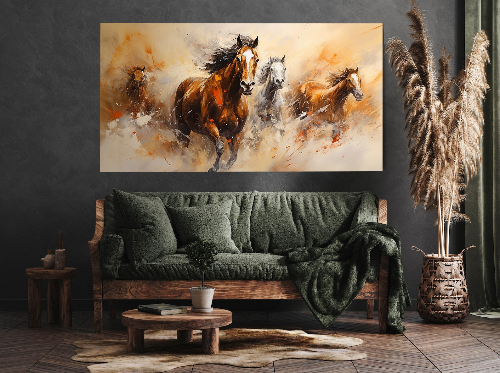 Peinture sur toile - Chevaux en liberté