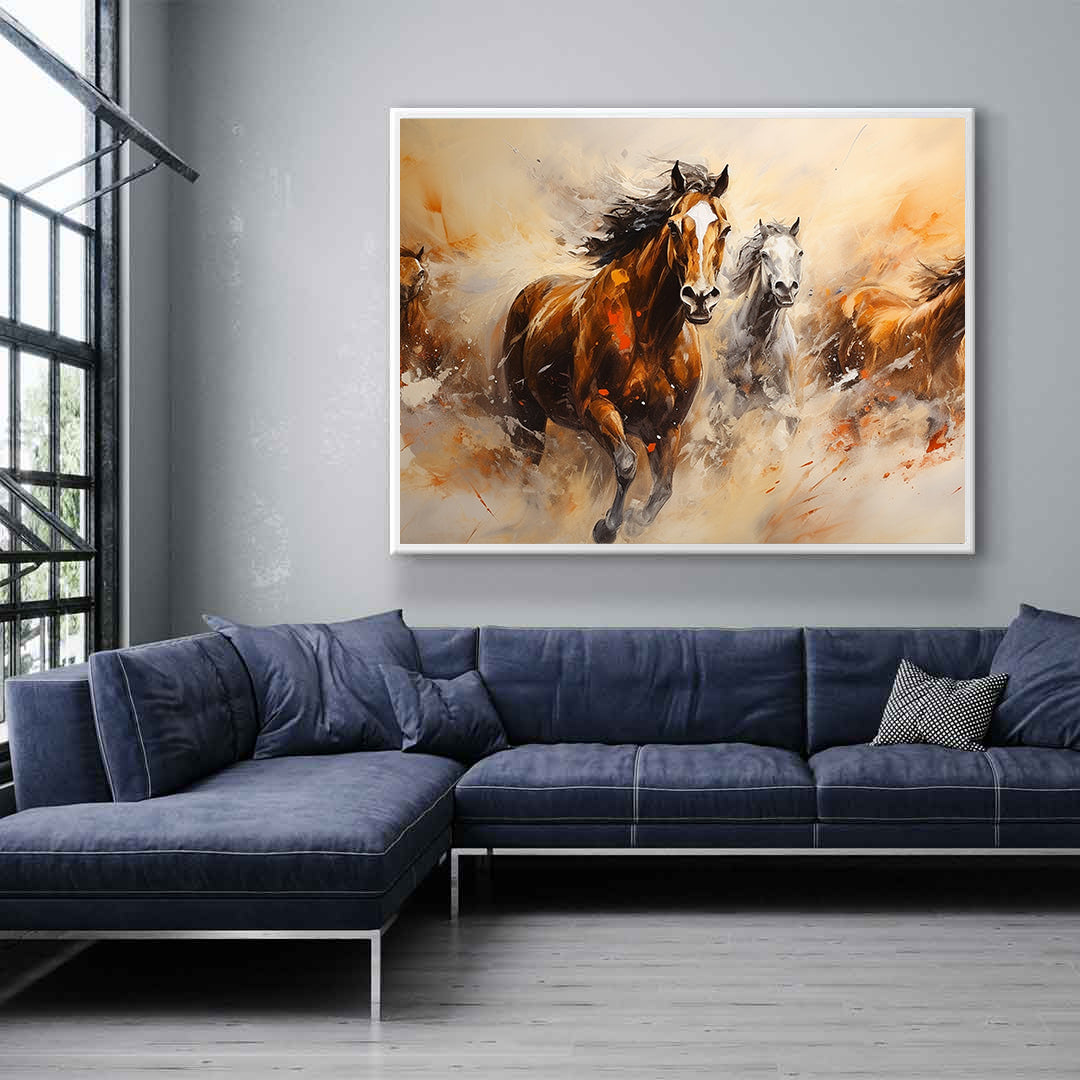 Peinture sur toile - Chevaux en liberté