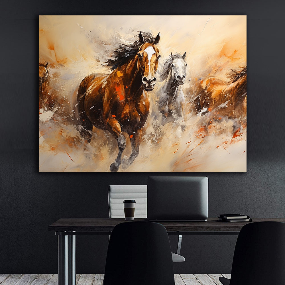 Peinture sur toile - Chevaux en liberté