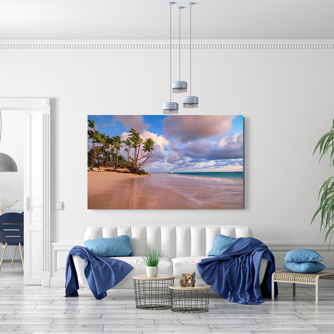 Peinture sur toile - Plage avec palmiers