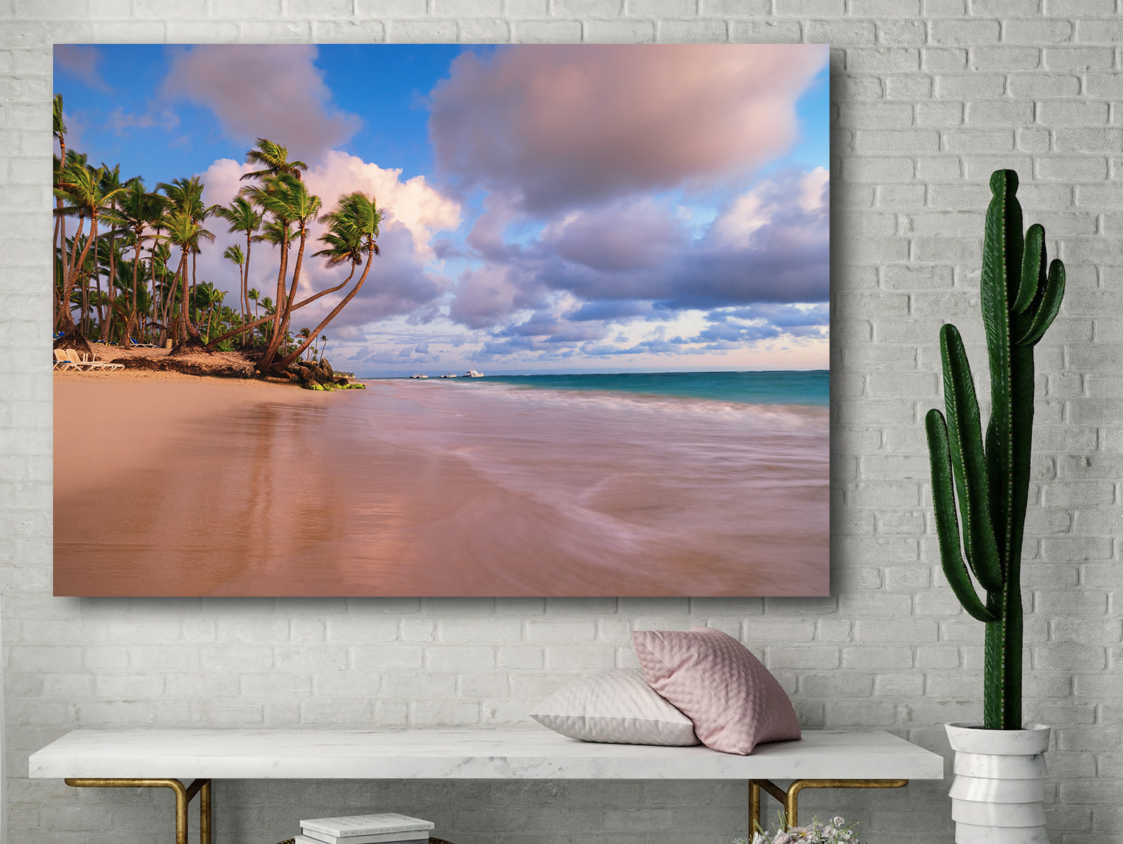 Peinture sur toile - Plage avec palmiers